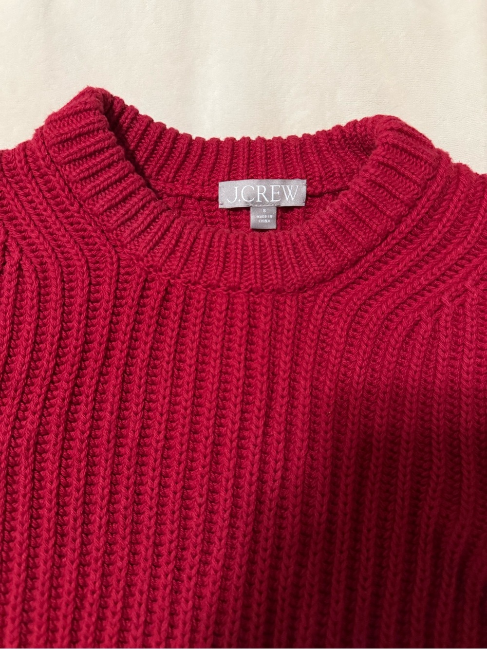 J.Crew Red Ribbed Cotton Sweater - Picture 4 of 5